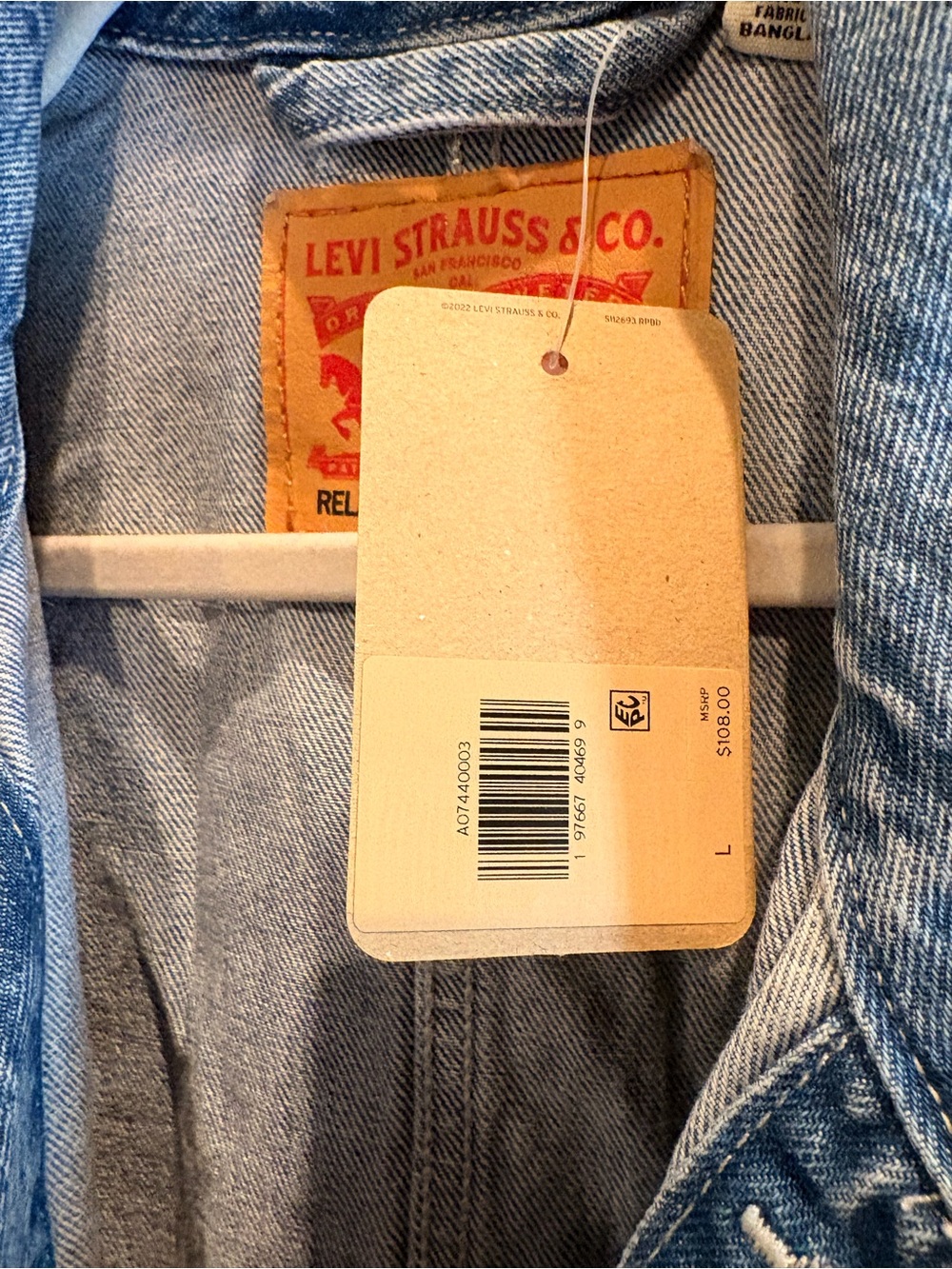 Levi's Men's Light Blue Denim Chore Jacket NWT - Picture 2 of 5